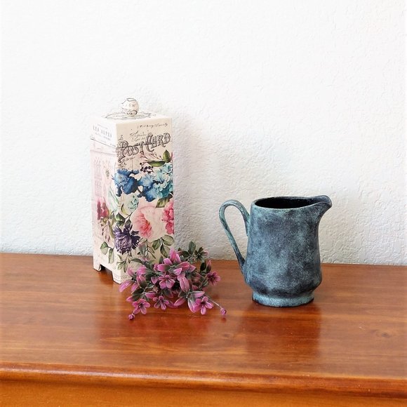 Black and Teal Decor Pitcher and Tray, Black and Turquoise Decor - Picture 10 of 11